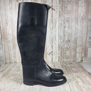 Marlborough Black Leather Riding Boots Made in England Size 7.5 C